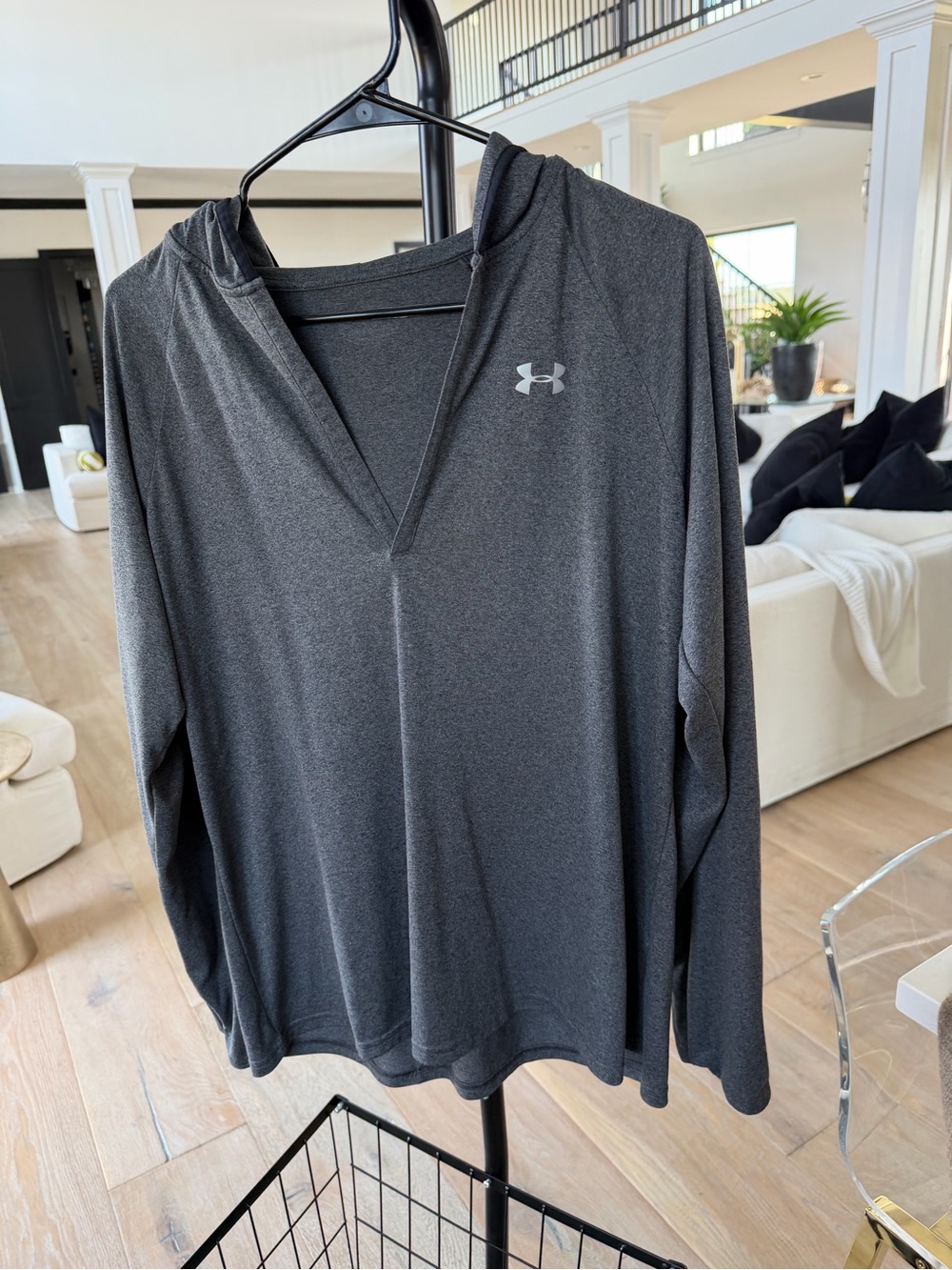 Under Armour Women's Charcoal Hooded Long Sleeve Pullover